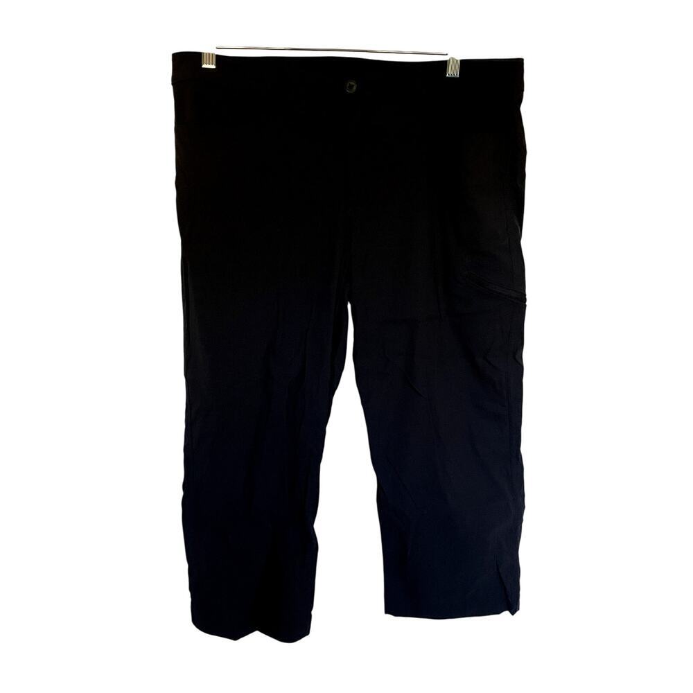 Eddie‎ Bauer black capri utility pants women's size 16 nylon trousers hiking
